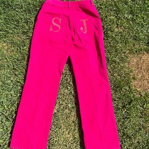 St John pink bedazzled pants